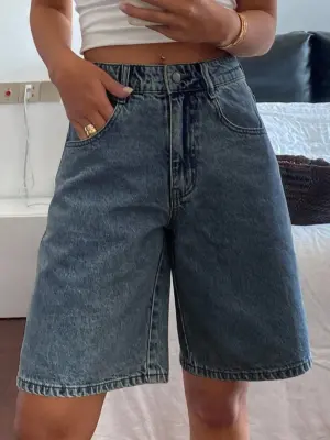 Tall Women's Classic Bermuda Denim Shorts