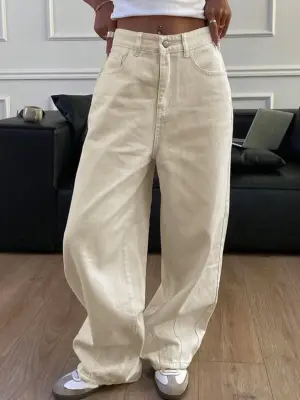 Women's Mid-Rise Loose Fit Harem Denim Jeans