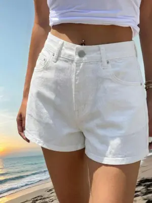 Women's Vintage Wash Distressed Denim Shorts